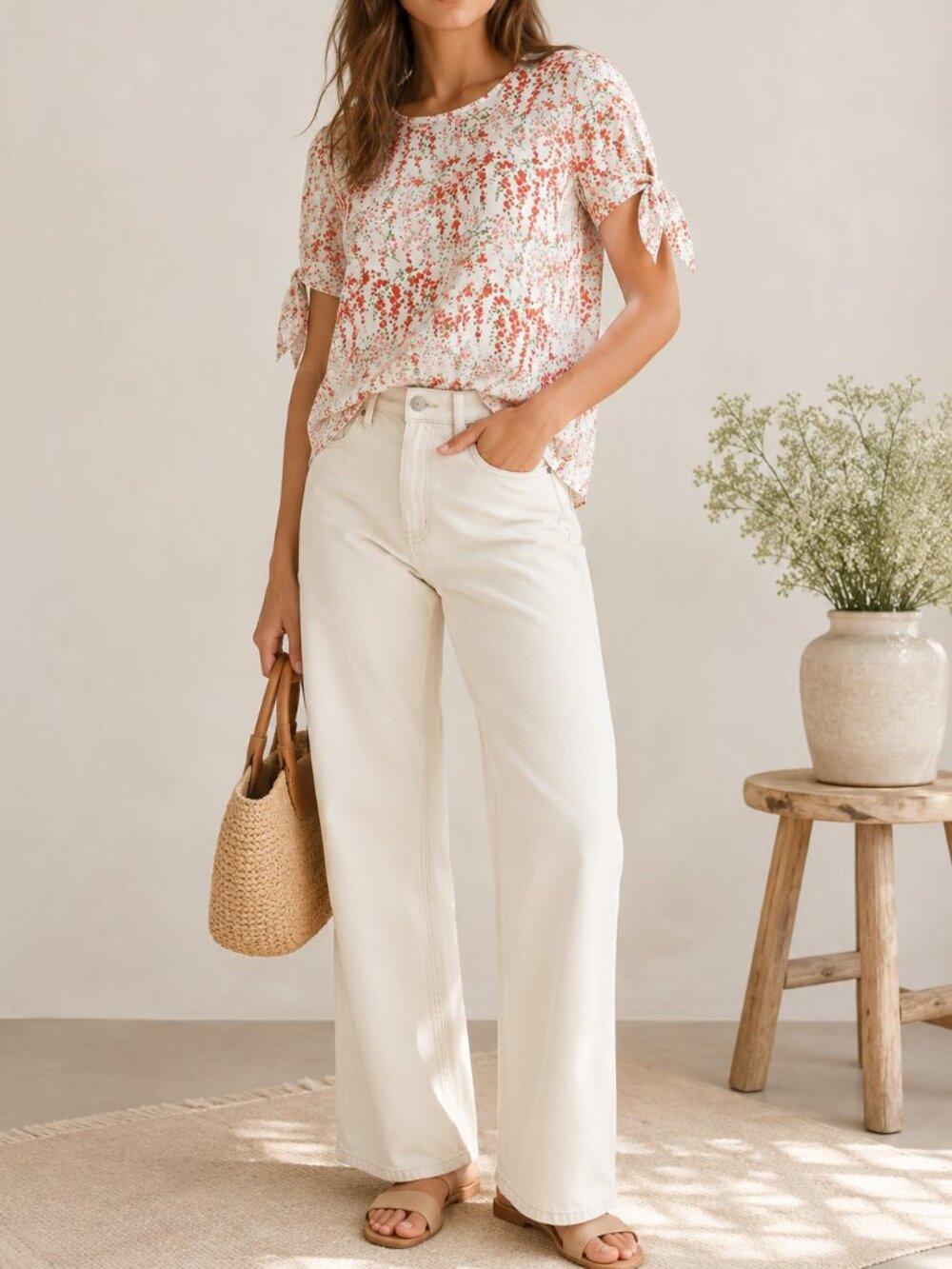 AG Everly Floral Silk cottagecore top romantic feminine blouse small
